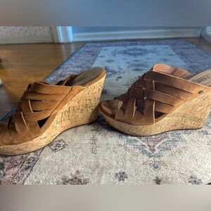 Ugg Marta Suede Cork Wedge Sandals